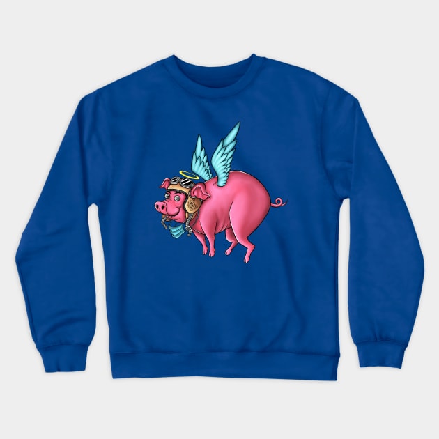 Angel Pig Crewneck Sweatshirt by DMD Art Studio